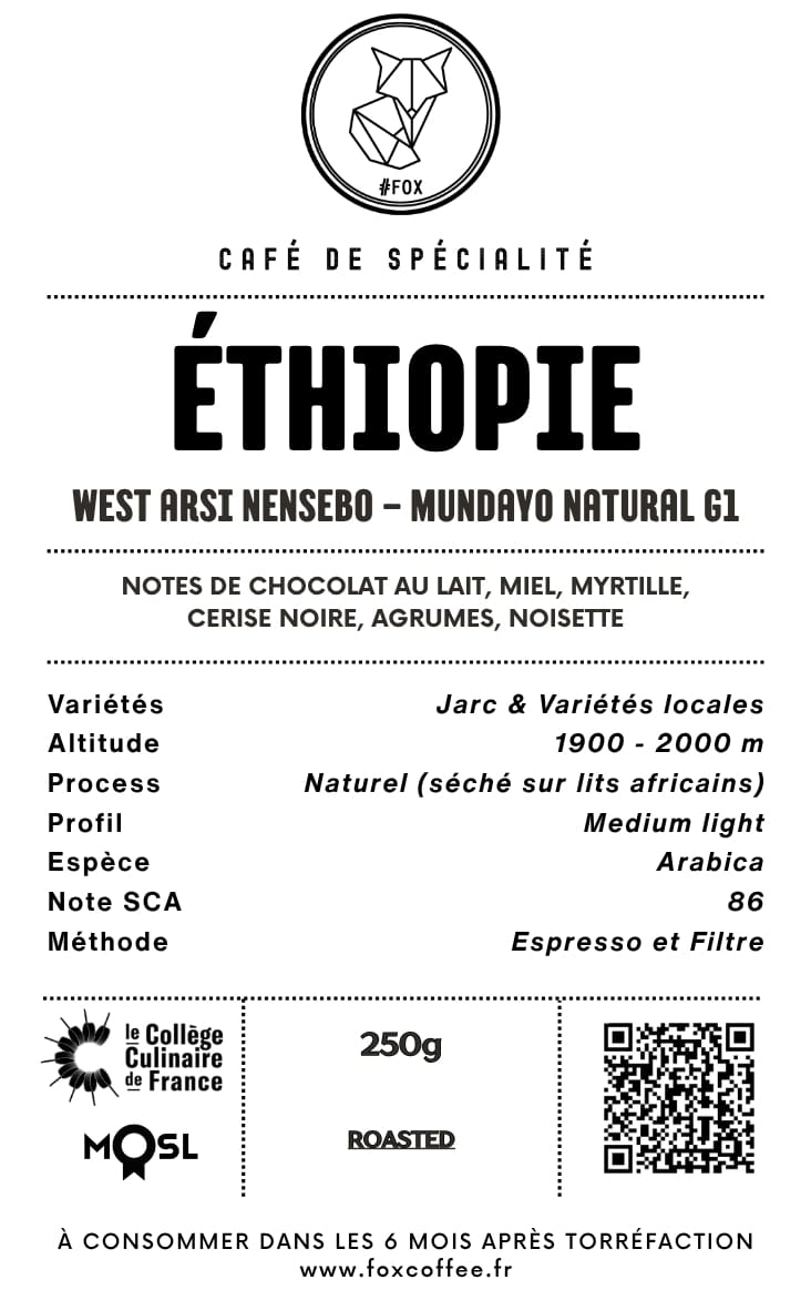ETHIOPIE | West Arsi Nensebo – Mundayo Natural G1 – Image 2
